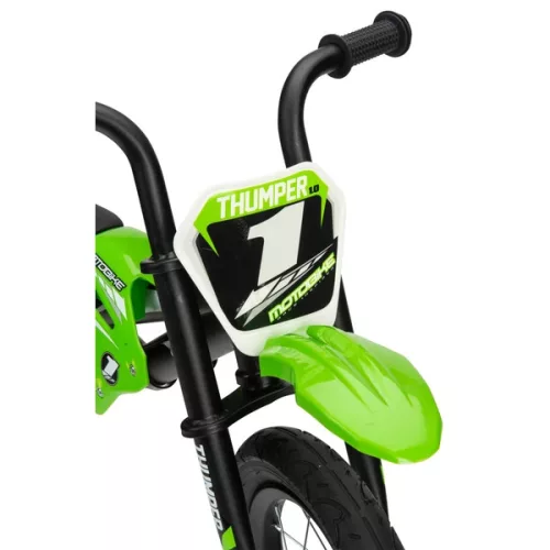 12 colos futóbicikli Moto X Balance Motocross Bike fekete/zöld