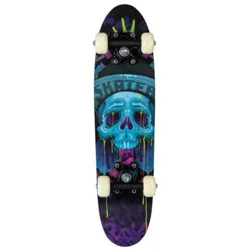 Gördeszka Kék Skullz 61 cm, Többszínű