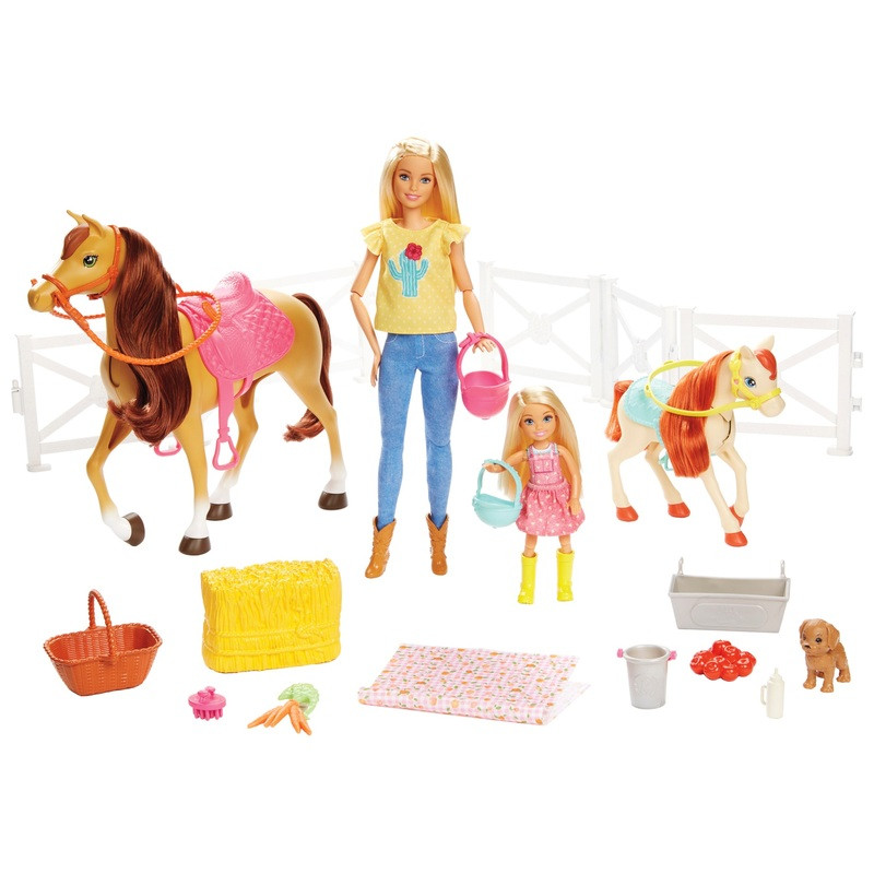 Barbie Barbie lovas szett Barbie és Chelsea babával, lóval és pónival, fő nézet