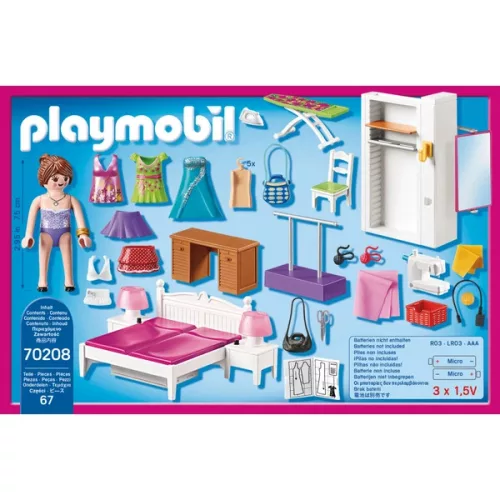 PLAYMOBIL Babaház 70208 Hálószoba varrósarokkal