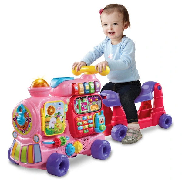 VTech ABC vonat járókeret ráülős kisautóval és játszótérrel, rózsaszín – alternatív kép 2