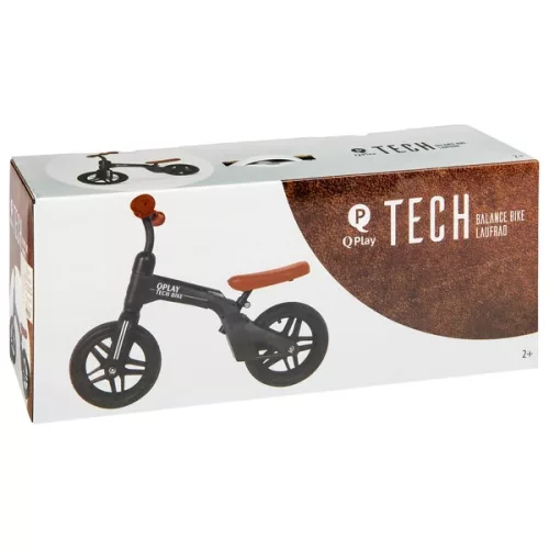 QPlay Balance Bike Tech Bike Fekete és Barna fekete/barna