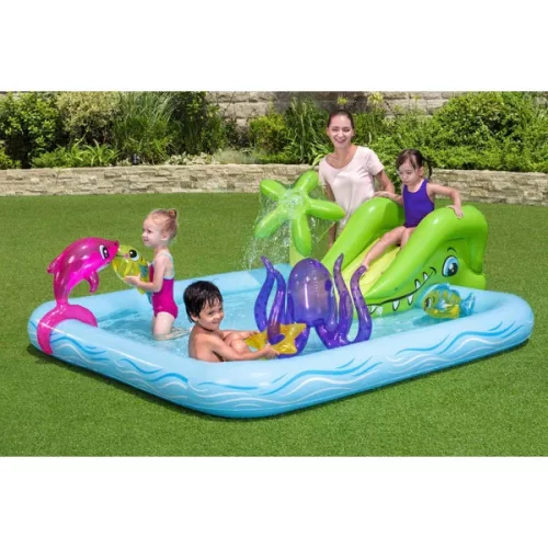 Bestway gyerek medence akvárium vízi játékokkal 239 x 206 cm