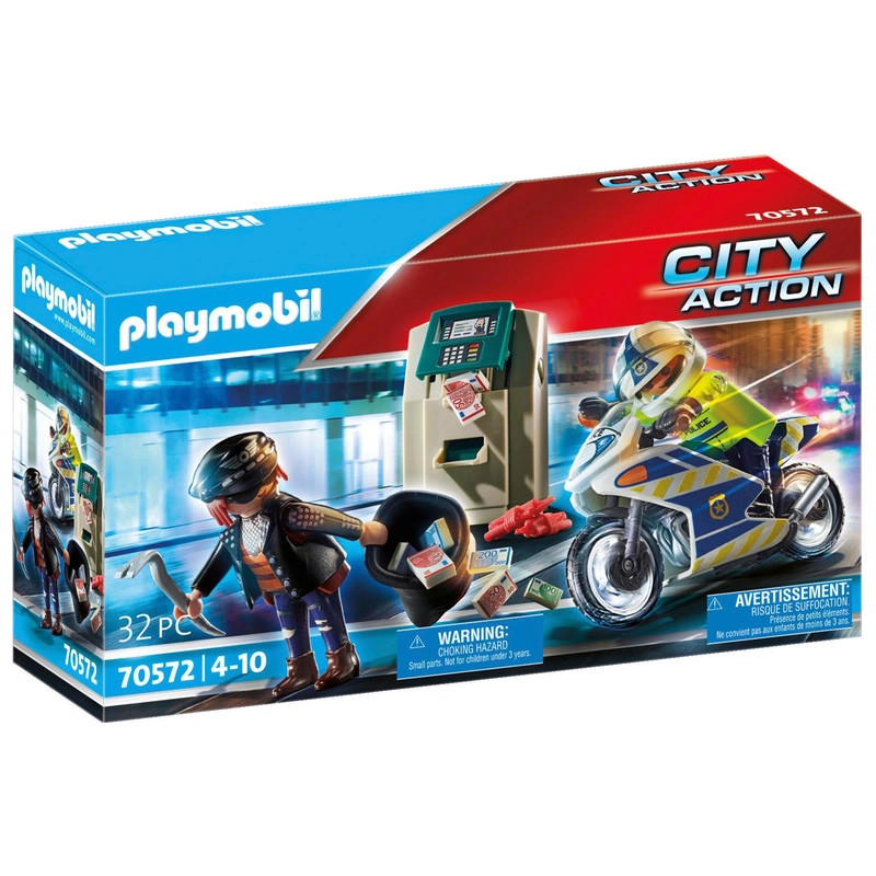 PLAYMOBIL City Action 70572 Rendőrségi motorkerékpár: A rabló üldözése – fő nézet