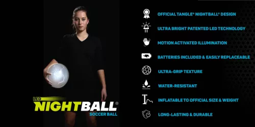 Tangle NightBall – Világító Focilabda Esti Játékhoz
