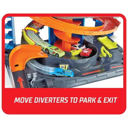 Hot Wheels City Mega Garázs pályával és kisautóval, 1:64