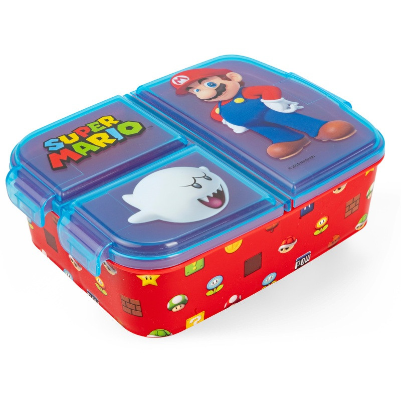 Super Mario Super Mario uzsonnásdoboz 3 rekesszel, fő nézet