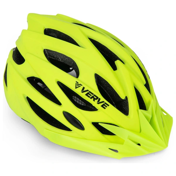 Verve kerékpáros sisak, M-es méret (55-58 cm), neonsárga – fő nézet