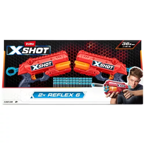 X-Shot Reflex 6 szivacslövő, 2 darabos szett 36 lövedékkel