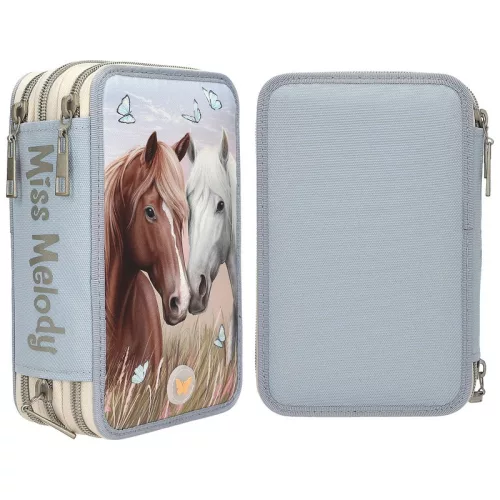 Miss Melody 3 rekeszes tolltartó LED-del