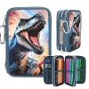 Dino World 3 rekeszes tolltartó