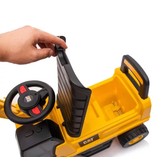 CAT felülős kotrógép hanggal és funkciókkal