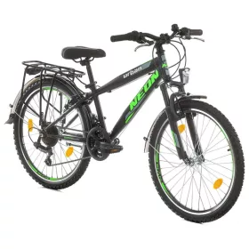   24 colos ATB városi kerékpár, matt fekete, StVZO kompatibilis