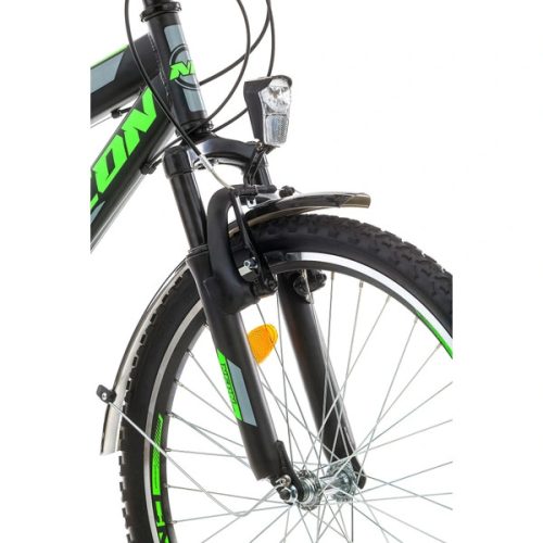 24 colos ATB városi kerékpár, matt fekete, StVZO kompatibilis