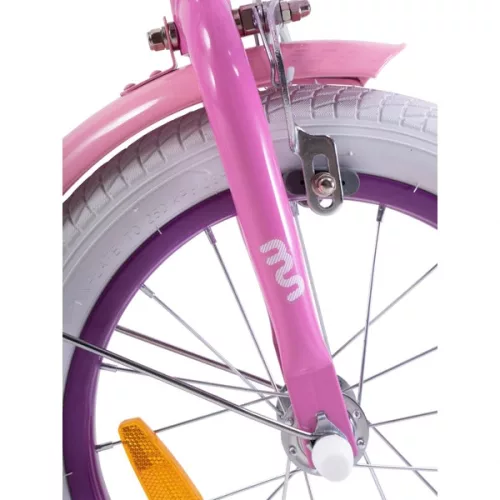 14 colos gyermekbicikli Chipmunk Lollipop pótkerekekkel, rózsaszín és fehér színben
