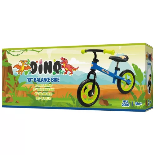 10 colos Dino futóbicikli, kék