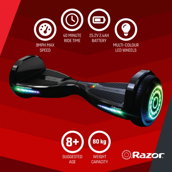Razor Hoverboard Hovertrax Prizma LED lámpával, fekete – alternatív kép 2