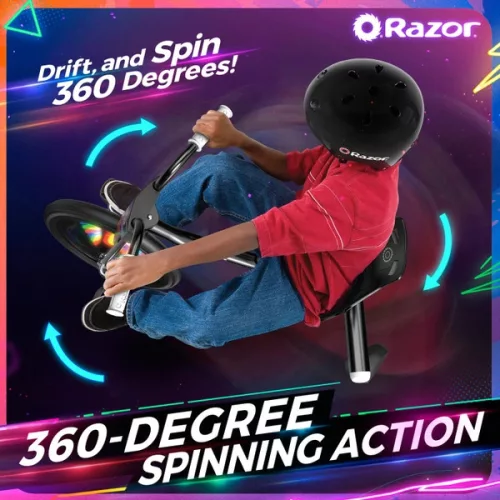Razor RipRider 360 fényshow tricikli lámpával, 3–5 év, Többszínű