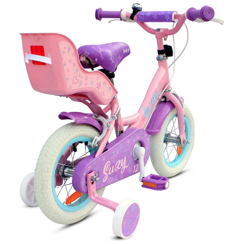 Smyths Toys 12 colos Suzy gyerekkerékpár kiegészítő kerekekkel, rózsaszín, alternatív kép 3