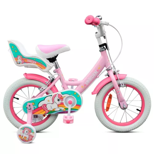 14 colos Verve Einhorn gyerekkerékpár kiegészítő kerekekkel, pink