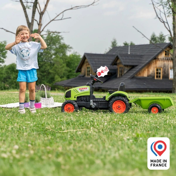 Claas Arion 410 pedálos traktor pótkocsival – alternatív kép 2