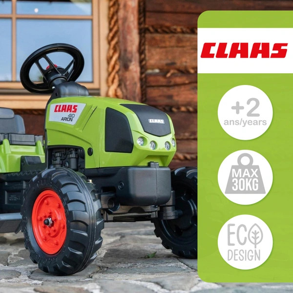 Claas Arion 410 pedálos traktor pótkocsival – alternatív kép 3