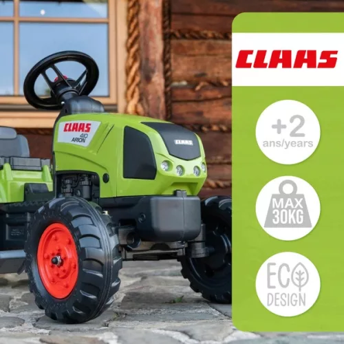 Claas Arion 410 pedálos traktor pótkocsival, Többszínű