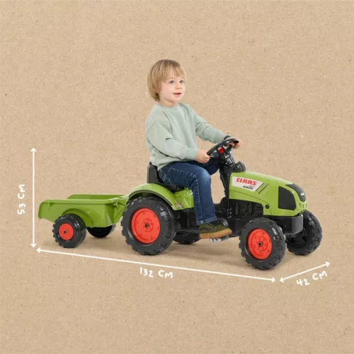 Claas Arion 410 pedálos traktor pótkocsival, Többszínű