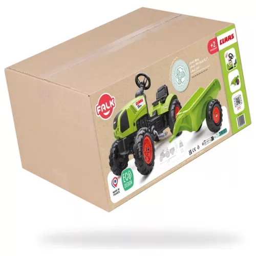 Claas Arion 410 pedálos traktor pótkocsival, Többszínű