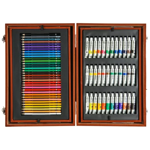 Crafty Co. Art Station fa festőkészlet-koffer gyerekeknek, 174 részes