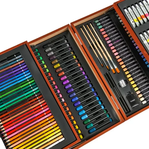 Crafty Co. Art Station fa festőkészlet-koffer gyerekeknek, 174 részes