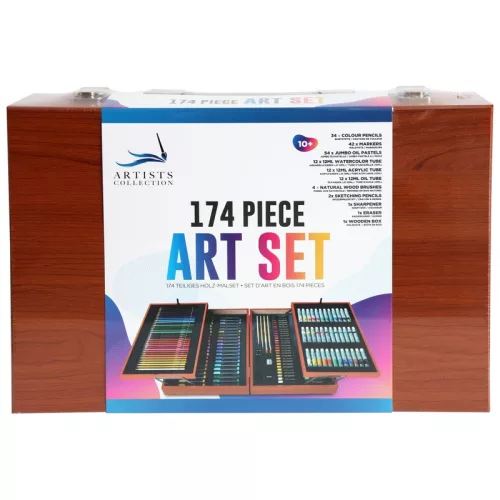 Crafty Co. Art Station fa festőkészlet-koffer gyerekeknek, 174 részes