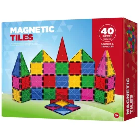 Magnetic Tiles mágneses építőkocka készlet, 40 darabos