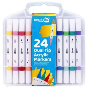 Crafty Co. dupla hegyű akrilmarker készlet, 24 db