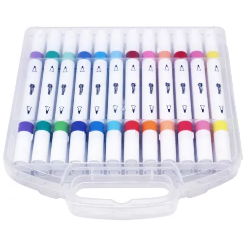 Crafty Co. dupla hegyű akrilmarker készlet, 24 db