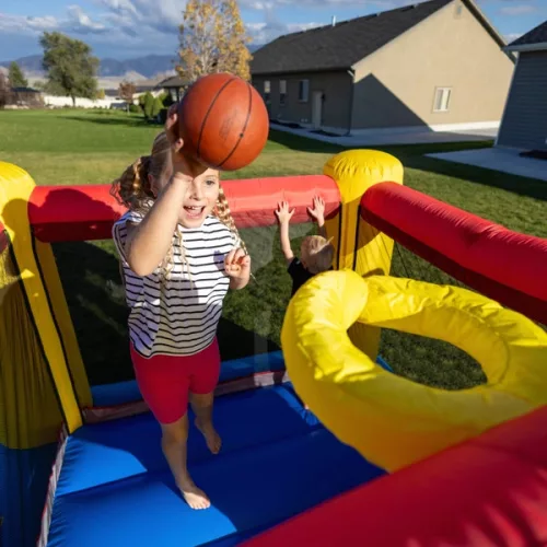 HappyHop Hüpfburg mit Rutsche Dinosaurier