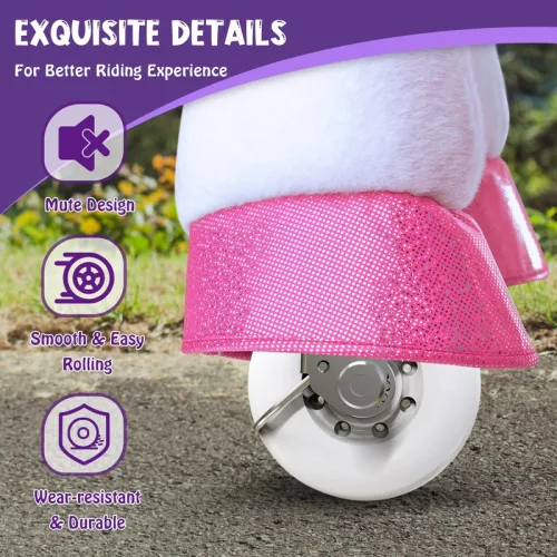 PonyCycle lovagolható unikornis játék, 4-es méret, fehér/pink