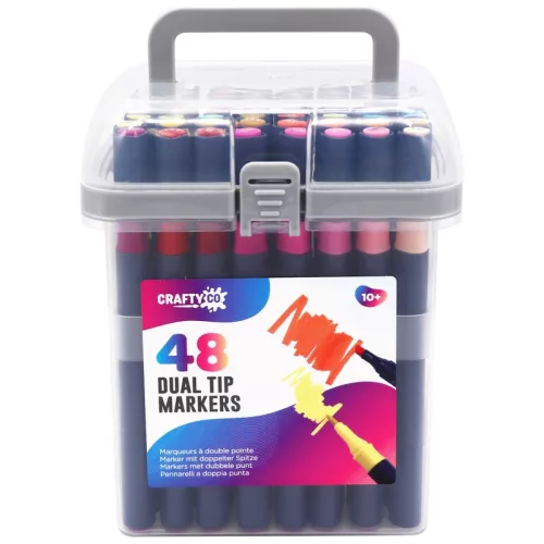 Crafty Co. Dual Tip alkoholos alapú profi filctoll készlet, 48 db