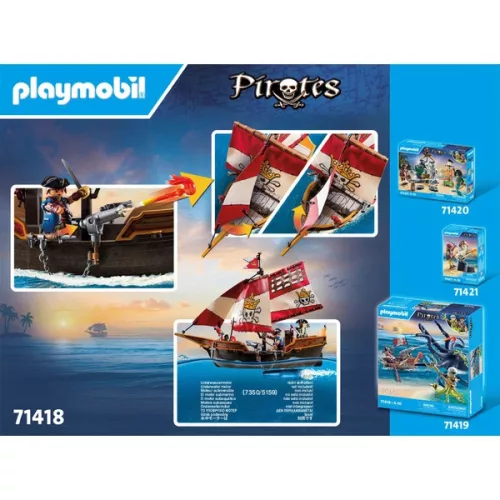 PLAYMOBIL Pirates 71418 Kis kalózhajó, 3–5 év