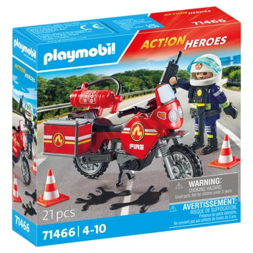 PLAYMOBIL Action Heroes 71466 Tűzoltó motorkerékpár a baleset helyszínén