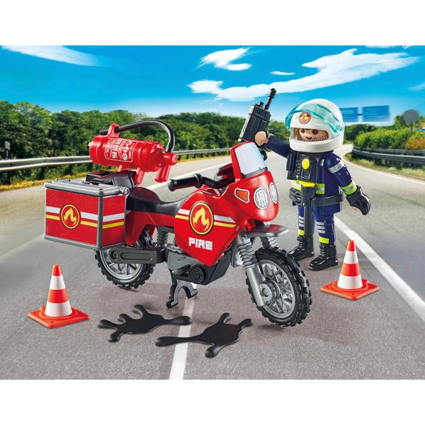 PLAYMOBIL Action Heroes 71466 Tűzoltó motorkerékpár a baleset helyszínén – alternatív kép 2