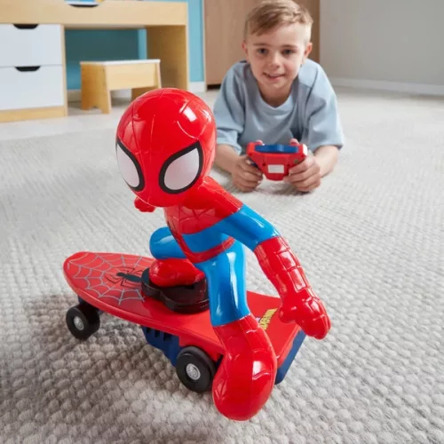 Marvel Pókember Távirányítós Gördeszka Figurával, 3–5 év, Többszínű