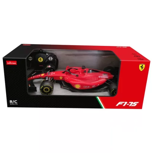 Távirányítós Ferrari F1-75 autó, 1:18 méretarány, piros, 3–5 év, Többszínű