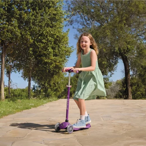 Globber Tri-Scooter PRIMO PLUS LIGHTS gyerek roller LED kerekekkel, lila, 3–5 év, Többszínű