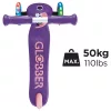 Globber Tri-Scooter PRIMO PLUS LIGHTS gyerek roller LED kerekekkel, lila, 3–5 év, Többszínű