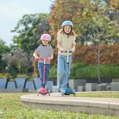 Globber Tri-Scooter PRIMO ÖSSZECSUKHATÓ PLUS LÁMPÁK Gyerek Roller LED Kerekekkel, Rózsaszín