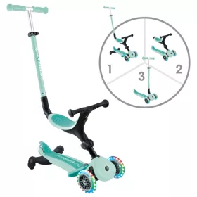 Globber 3 az 1-ben görgő GO UP ACTIVE LIGHTS Scooter 360 tricikli és futóbicikli menta, 3–5 év, Többszínű