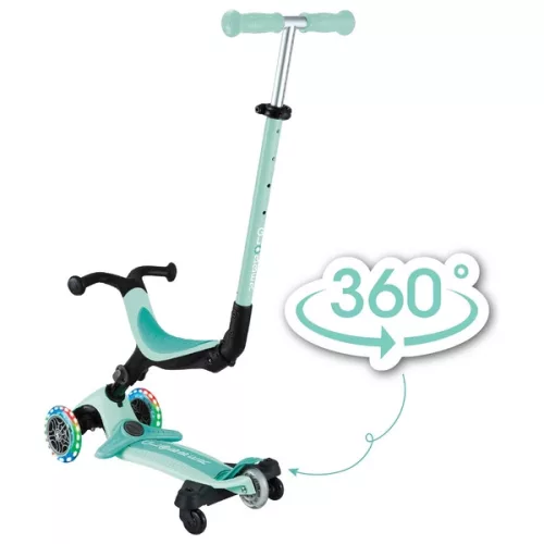 Globber 3 az 1-ben görgő GO UP ACTIVE LIGHTS Scooter 360 tricikli és futóbicikli menta, 3–5 év, Többszínű