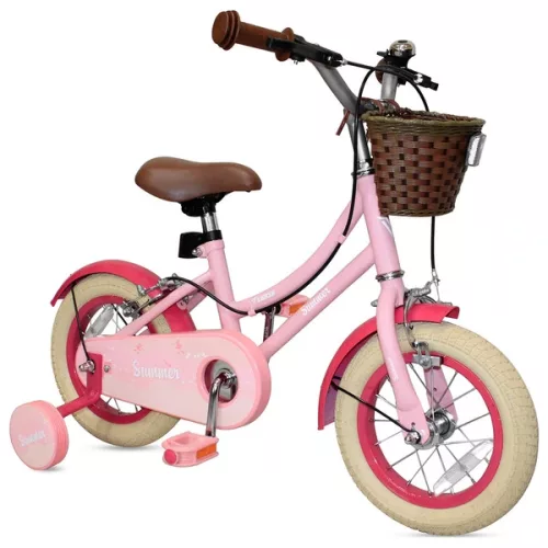 12 colos Verve Summer gyermekkerékpár pótkerekekkel, rózsaszín