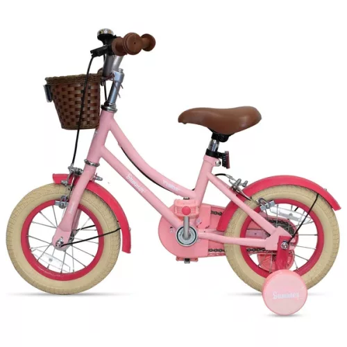 12 colos Verve Summer gyermekkerékpár pótkerekekkel, rózsaszín